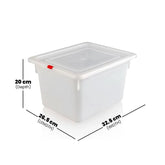Olmecs PP 1/2 Half Size Food Pan-8 With Air Tight Lid   (32x26x20 Cms)